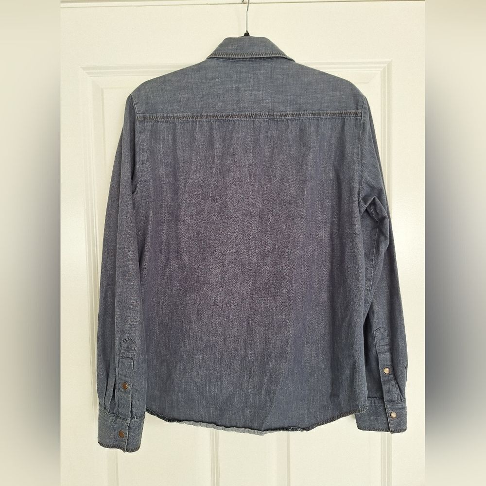 Armani Exchange Navy Denim Long Sleeve Casual‎ Shirt Size Small - Picture 4 of 6